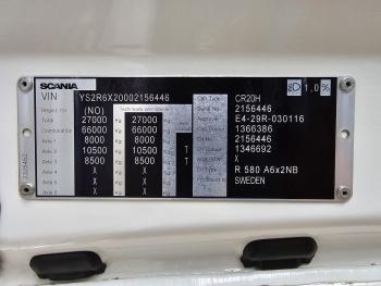 R580 V8 6X2 / FULL AIR / RETARDER / BOOGIE